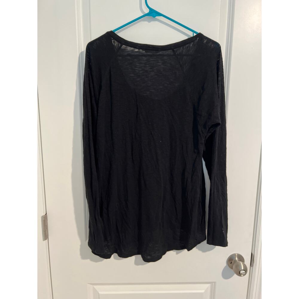 Athleta Long Sleeve Crew Neck Tee – Women’s Size Large – Black/Gray - Picture 5 of 5